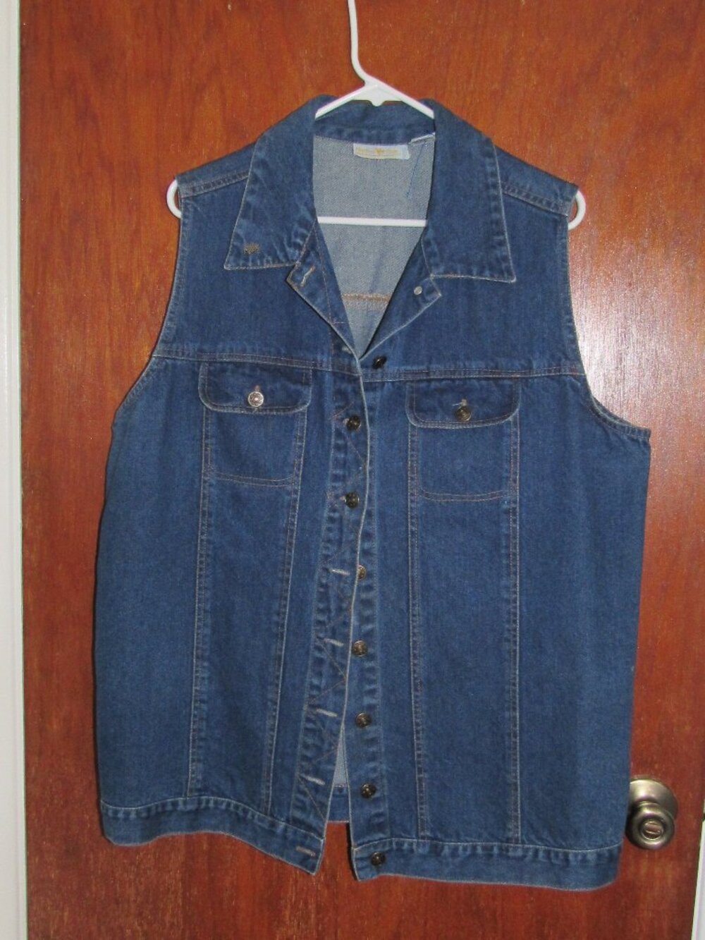 HUNTERS RUN DENIM TOP VEST PIT TO PIT 24" Sz 3X LENGTH 28"